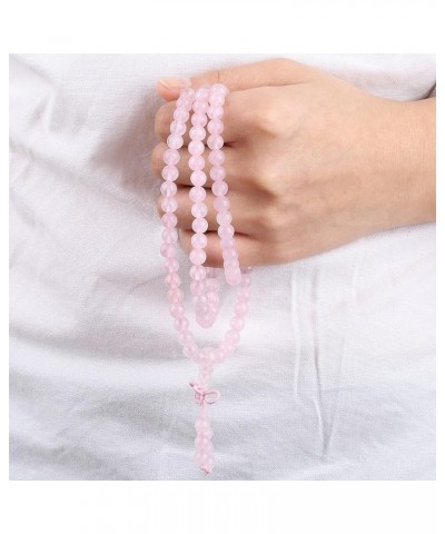 108 Stone Wrist Mala Bracelet,Necklace,Tibetan Buddhist Prayer Beads rose quartz stone $17.27 Bracelets