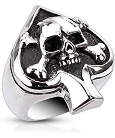 Spade Ace Crossbone Death Skull Cast Ring Stainless Steel Width: 1.22" (31mm), Ring Size: 06 $14.99 Rings