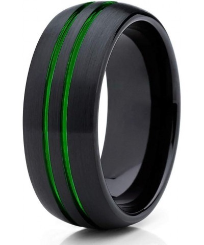 8mm - Green Tungsten Wedding Band - Green Ring - Green Tungsten Ring - Black Tungsten Ring - Anniversary Ring - Engagement Ri...