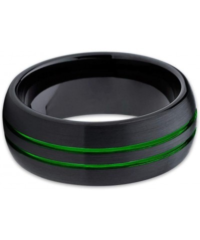 8mm - Green Tungsten Wedding Band - Green Ring - Green Tungsten Ring - Black Tungsten Ring - Anniversary Ring - Engagement Ri...