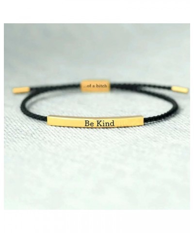 Be Kind of a Bitch Tube Bracelet, Adjustable Braided Rope Handmade Engraved Inspirational Bracelet Stainless Steel Best Bitch...