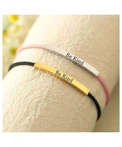 Be Kind of a Bitch Tube Bracelet, Adjustable Braided Rope Handmade Engraved Inspirational Bracelet Stainless Steel Best Bitch...