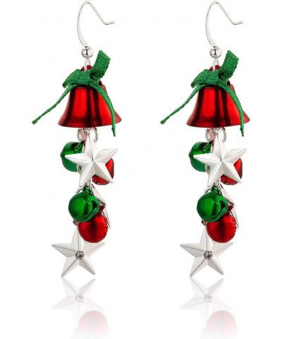 Christmas Gifts Long Jingle Bell Earrings Green Bow Red Bell Star Dangle Drop Earrings for Women Girls Holiday Gifts $5.99 Ea...