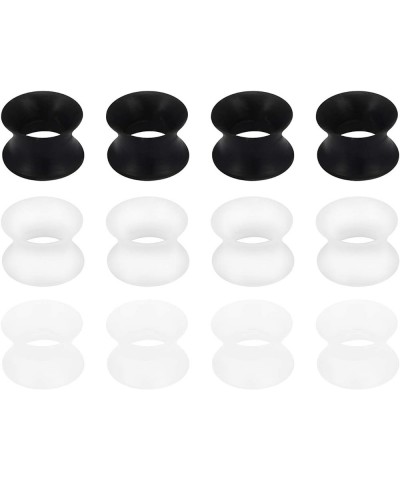 6 Pairs Ultra Thin Silicone Ear Skin Flexible Flesh Tunnel Expander Stretching Gauge Earlets Plug Gauges Kit Earlets Retainer...