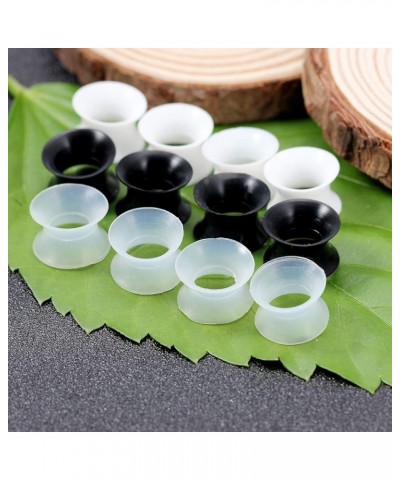 6 Pairs Ultra Thin Silicone Ear Skin Flexible Flesh Tunnel Expander Stretching Gauge Earlets Plug Gauges Kit Earlets Retainer...