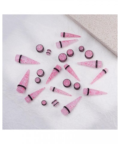 24Pcs Ear Gauges Stretching Kit 00G-20mm Acrylic Ear Tapers and Plugs Expanders Stretchers Ear Weights Piercing Jewelry for W...