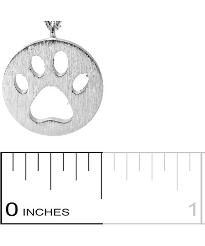 Handcrafted Brushed Metal Cut Out Paw Necklace Silver $8.39 Necklaces