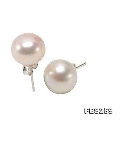 925 Sterling Silver Earrings Natural Button White Cultured Freshwater Pearl Stud Earrings for Women AAA Quality 7-7.5mm $10.2...