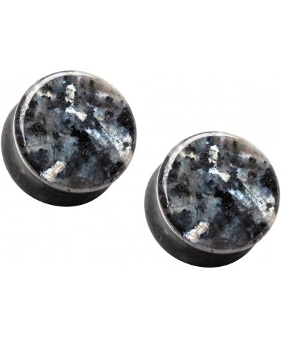 Natural Black Labradorite Stone Double Flared Plugs, Sold as a Pair 12mm (1/2") $9.06 Body Jewelry