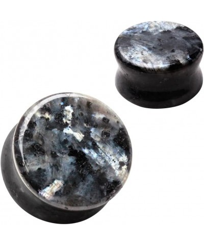 Natural Black Labradorite Stone Double Flared Plugs, Sold as a Pair 12mm (1/2") $9.06 Body Jewelry