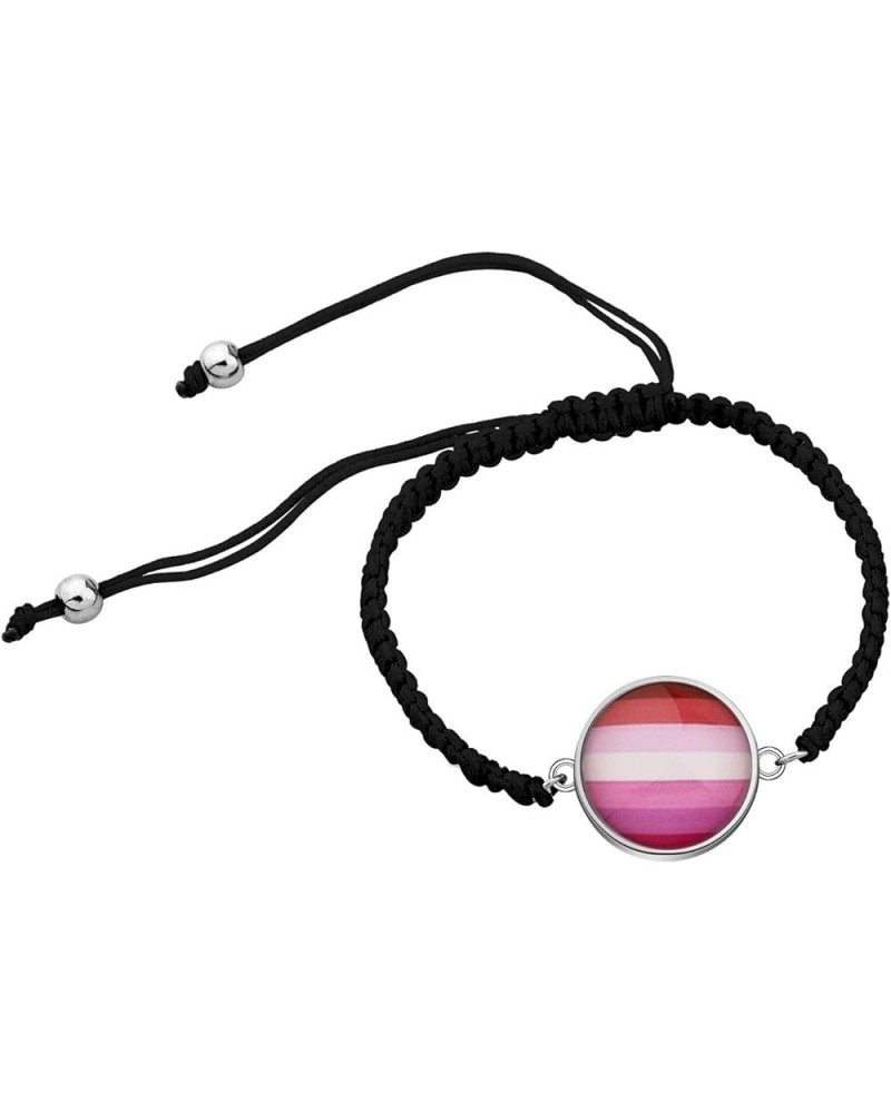 LBSBO LGBT Adjustable Bracelet Rainbow Gay & Lesbian Pride Bracelet Lipstick Lesbian Br $9.04 Bracelets