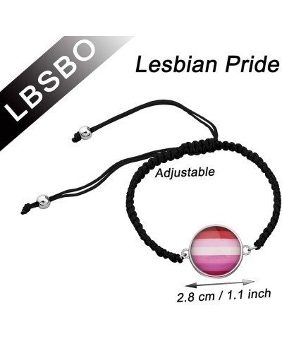 LBSBO LGBT Adjustable Bracelet Rainbow Gay & Lesbian Pride Bracelet Lipstick Lesbian Br $9.04 Bracelets