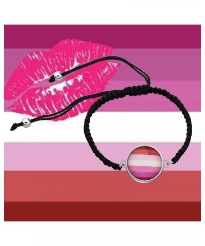 LBSBO LGBT Adjustable Bracelet Rainbow Gay & Lesbian Pride Bracelet Lipstick Lesbian Br $9.04 Bracelets