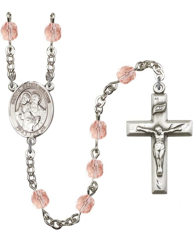 October Birth Month Prayer Bead Rosary with Patron Saint Centerpiece, 19 Inch Saint Peter and St Paul $58.84 Necklaces