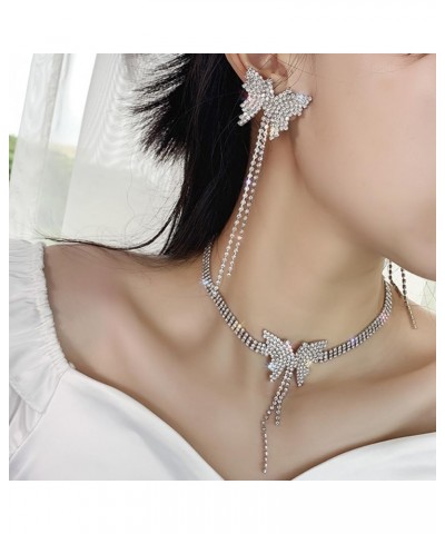 Butterfly Necklace for Women Pearls Rhinestone Necklace Butterfly Jewelry for Halloween Christmas Gift style 2 $7.41 Necklaces