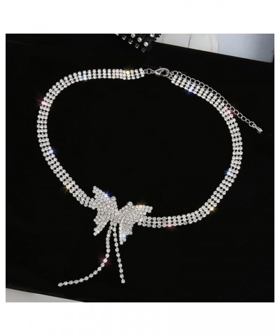 Butterfly Necklace for Women Pearls Rhinestone Necklace Butterfly Jewelry for Halloween Christmas Gift style 2 $7.41 Necklaces