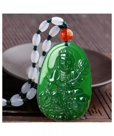 Buddha Pendant Necklace Bodhisattva Amulet Talisman Made of Agate Gemstone red Green Pendant Necklace Samantabhadra (Worthy) ...