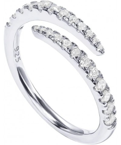 14K Gold Plated Cubic Zirconia Open Twist Eternity Band for Women 8 White Gold $12.83 Rings