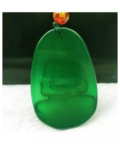 Buddha Pendant Necklace Bodhisattva Amulet Talisman Made of Agate Gemstone red Green Pendant Necklace Samantabhadra (Worthy) ...