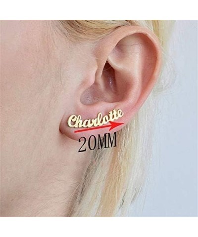 Pretty Personalized Name Earrings, Gold Plated Customized Stud Earrings for Womens Girls Abby $10.84 Earrings