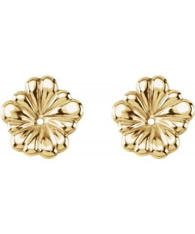 14k Yellow Gold Floral-Inspired Earring Jackets Fine Jewelry for Women $71.38 Earrings