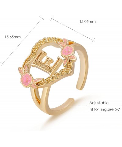 Gold Initial Ring Heart Adjustable Rings Fashion Hip Hop Jewelry Gold Letter A-Z Name Alphabet Rings for Women Girls Gift E y...