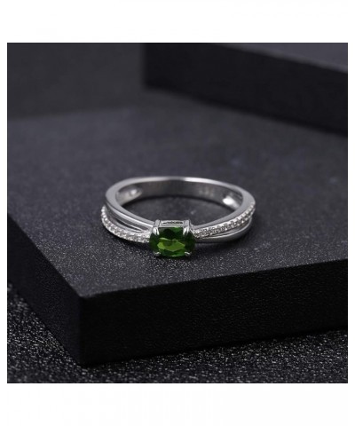 Garnet Rings 925 Sterling Silver Ring Nature Gemstone Rings for Women Gift(size 5-10) Chrome Diopside $11.21 Rings