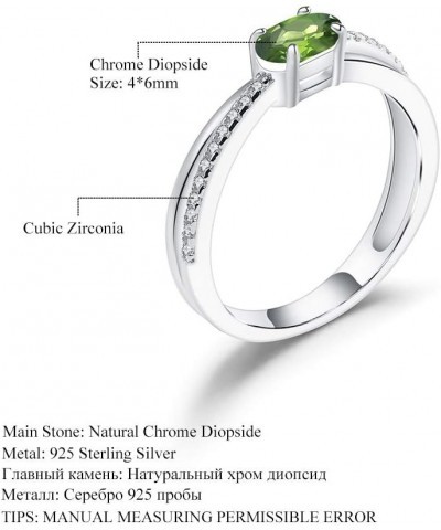 Garnet Rings 925 Sterling Silver Ring Nature Gemstone Rings for Women Gift(size 5-10) Chrome Diopside $11.21 Rings