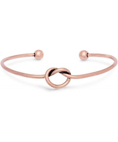 Simple Love Knot Bangle Bracelet Bridesmaid Jewelry Set or Single Antique rose gold bracelet $10.71 Bracelets