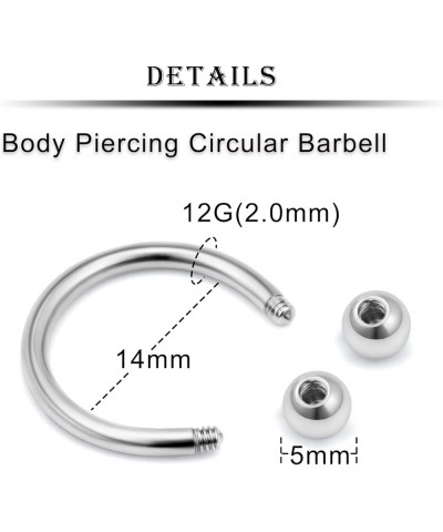 12G Septum Nose Rings Eyebrow lip Rings Lobe Earrings Hoop 316L Surgical Steel Cartilage Helix Tragus Rook Daith Earrings Hoo...