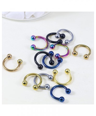 12G Septum Nose Rings Eyebrow lip Rings Lobe Earrings Hoop 316L Surgical Steel Cartilage Helix Tragus Rook Daith Earrings Hoo...