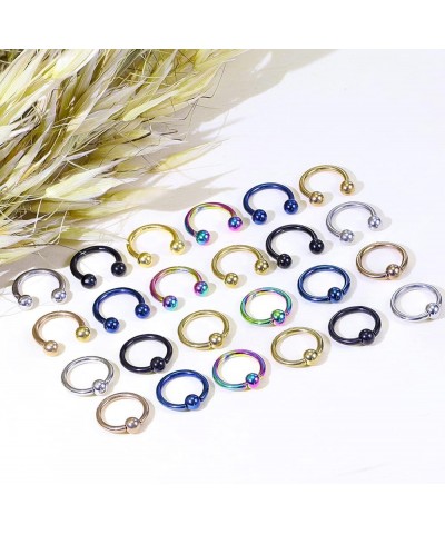 12G Septum Nose Rings Eyebrow lip Rings Lobe Earrings Hoop 316L Surgical Steel Cartilage Helix Tragus Rook Daith Earrings Hoo...