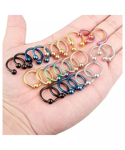 12G Septum Nose Rings Eyebrow lip Rings Lobe Earrings Hoop 316L Surgical Steel Cartilage Helix Tragus Rook Daith Earrings Hoo...