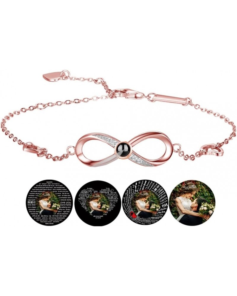 Personalized Photo Projection Bracelet Custom infinityr Charm Bracelets with Picture Inside I Love You Bracelet 100 Languages...