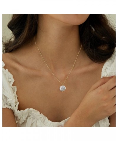 Pearl Necklaces for Women, Dainty Gold Necklace 14k Gold Plated Single Pearl Necklace Simple Pearl Choker Necklaces for Women...