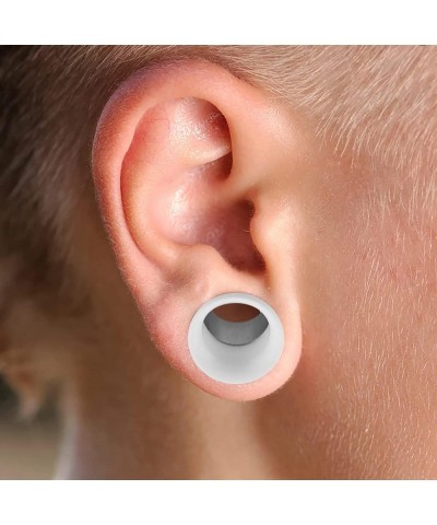 2 Tone Solid Black Acrylic with 316L Surgical Steel Internally Threaded Flesh Tunnel Ear Plug - Sold by Piece 5.0 Millimeters...