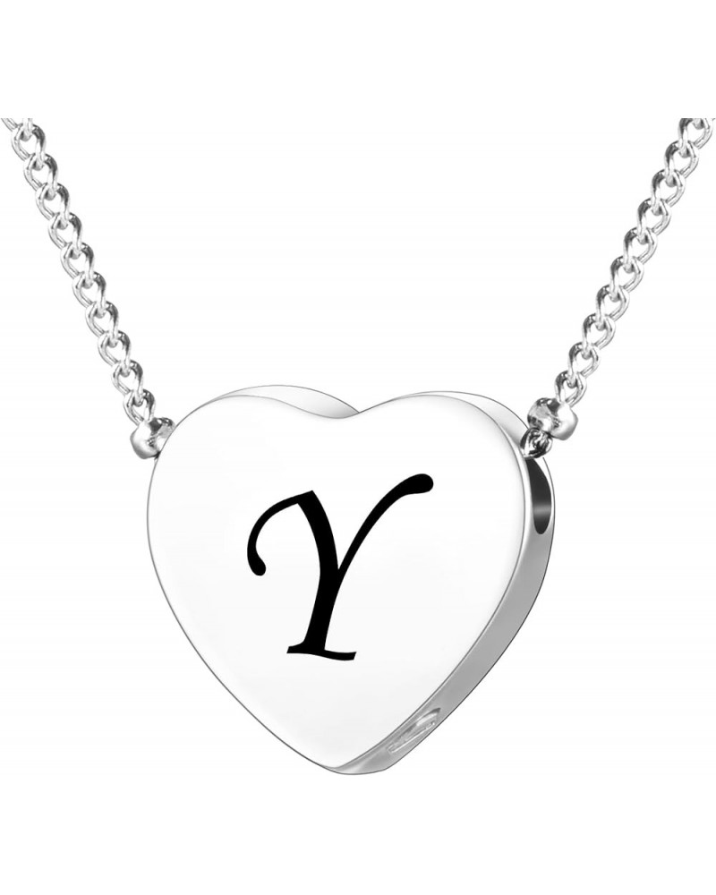 Cremation Jewelry for Ashes Personalized Initial Heart Urn Necklace for Women Men Stainless Steel Keepsake Memorial Pendant f...