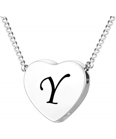 Cremation Jewelry for Ashes Personalized Initial Heart Urn Necklace for Women Men Stainless Steel Keepsake Memorial Pendant f...