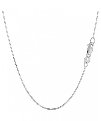 14k White Solid Gold Mirror Box Chain Necklace, 0.7mm $91.20 Necklaces