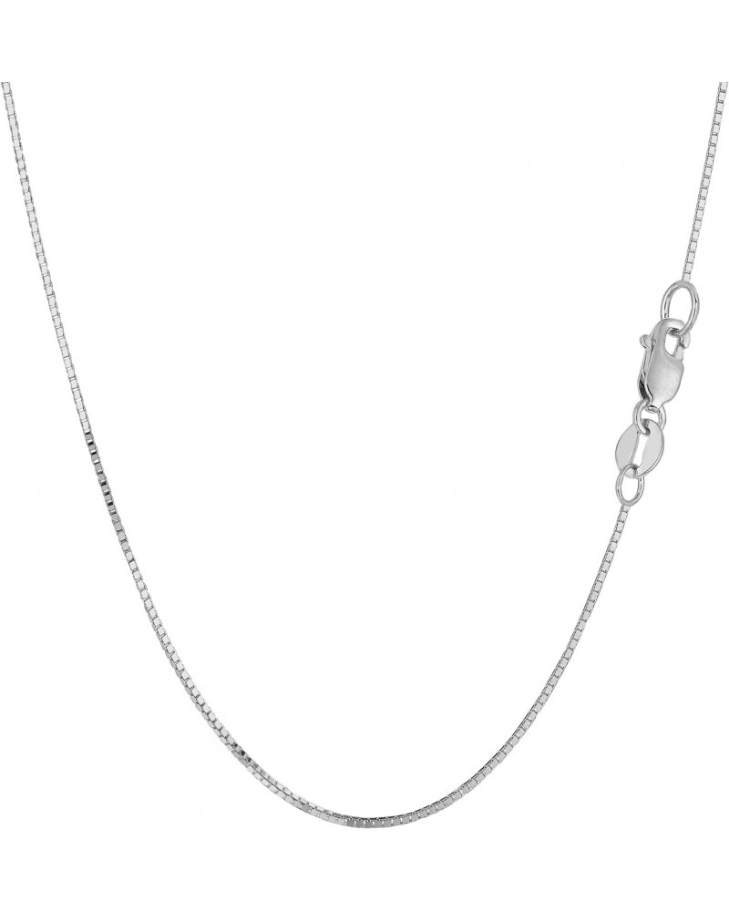 14k White Solid Gold Mirror Box Chain Necklace, 0.7mm $91.20 Necklaces