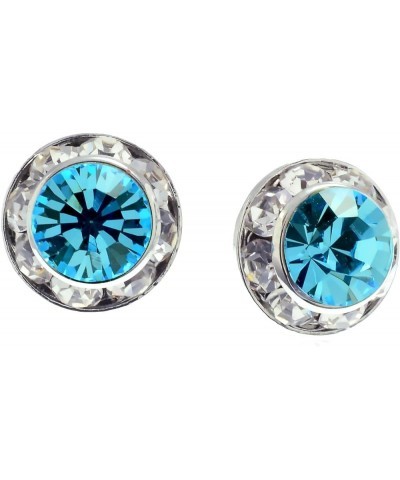 11mm Round Small Crystal Earrings Aqua $10.12 Earrings