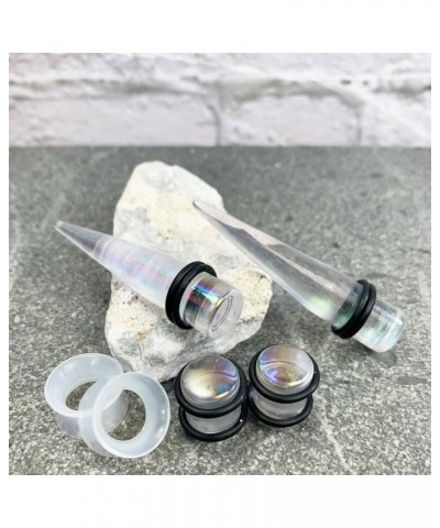 55PC Gauges Kit 14G-12mm - Aftercare Jojoba Oil, Ear Stretching Balm Wax - Transparent Aurora $14.99 Body Jewelry