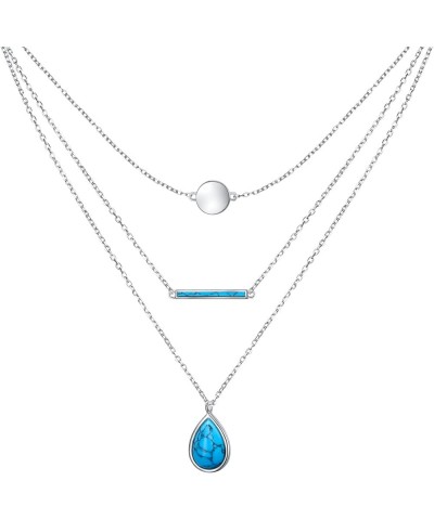 S925 Sterling Silver Triple Layer Pendant Choker Necklace for Women 16"+2 I $15.96 Necklaces