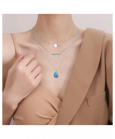 S925 Sterling Silver Triple Layer Pendant Choker Necklace for Women 16"+2 I $15.96 Necklaces