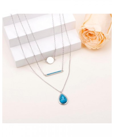 S925 Sterling Silver Triple Layer Pendant Choker Necklace for Women 16"+2 I $15.96 Necklaces