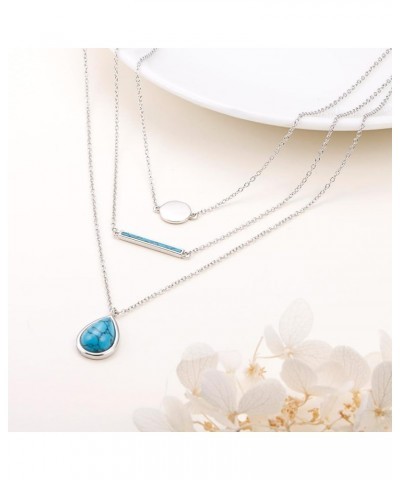 S925 Sterling Silver Triple Layer Pendant Choker Necklace for Women 16"+2 I $15.96 Necklaces