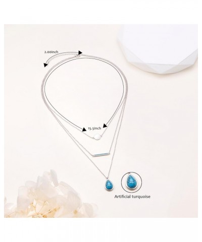 S925 Sterling Silver Triple Layer Pendant Choker Necklace for Women 16"+2 I $15.96 Necklaces