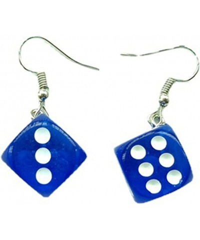 Resin Weird Cute Funny 3D Dice Dangle Earrings Cool Punk Cubic Dice Geometric Drop Earrings Party Jewelry Blue $3.72 Earrings