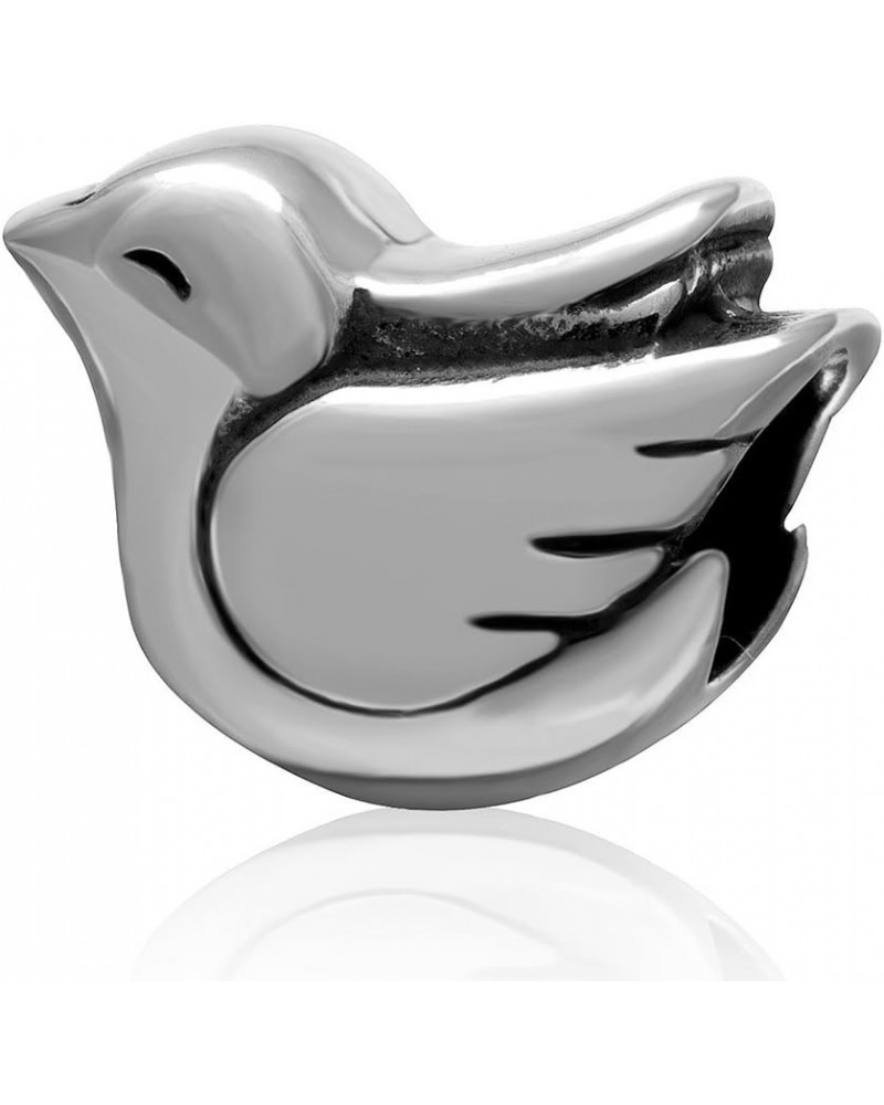 Pigeon Charm 925 Sterling Silver Dove Charm Bird Charm of Peace Charm for Pandora Bracelet (C) C $9.68 Bracelets