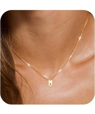 Gold Initial Necklaces for Women, Dainty Trendy Gold Letter Necklace 14k Gold Pendant Necklace Cute Choker Necklace Simple Pe...